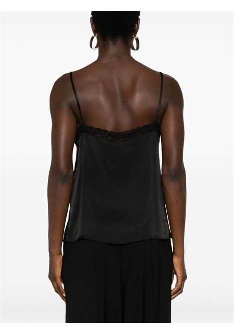 Black lace-detail satin top Alberta Ferretti - women ALBERTA FERRETTI | 080366190555